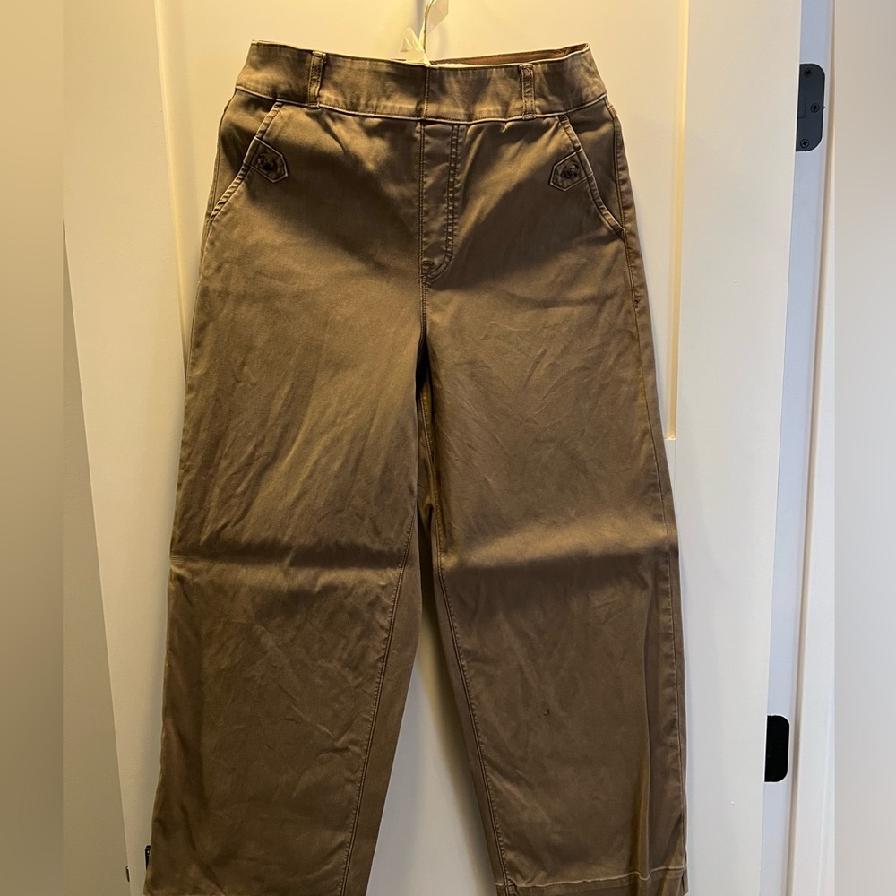 Spanx stretch twill pull on wide leg pants